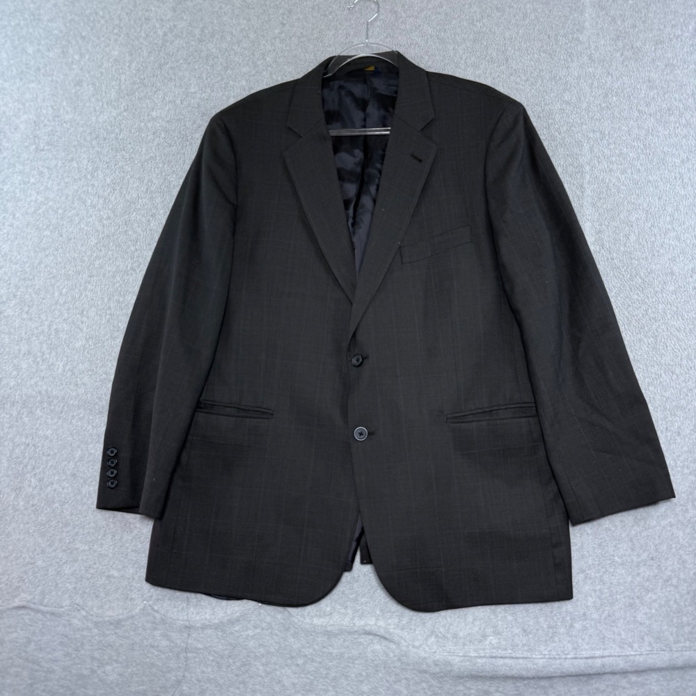 Brooks Brothers 346 Suit Jacket Mens 45 Charcoal Grey Glen Plaid 2-Button Blazer